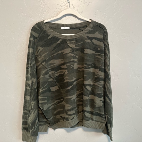 NORDSTROM Raglan Batwing Sleeve Pullover GREEN CAMO SZ MEDIUM & LARGE NEW! - Picture 4 of 16